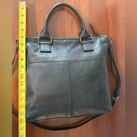 American Leather Co Jamestown Tote | ✨Buttery Soft✨ Slouchy Black Leather Bag - Picture 6 of 10